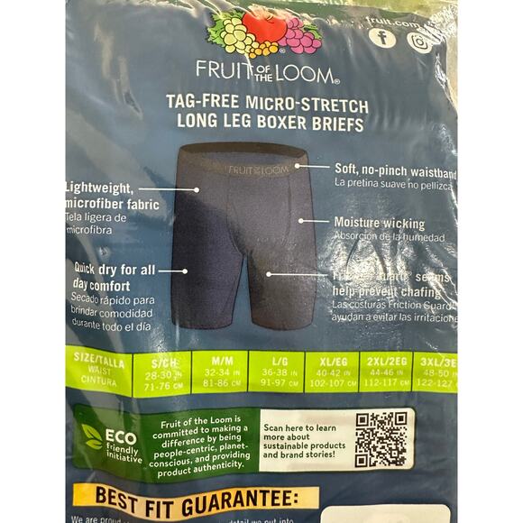 Fruit of the loom 6 long leg boxer briefs 2XL - Picture 3 of 8